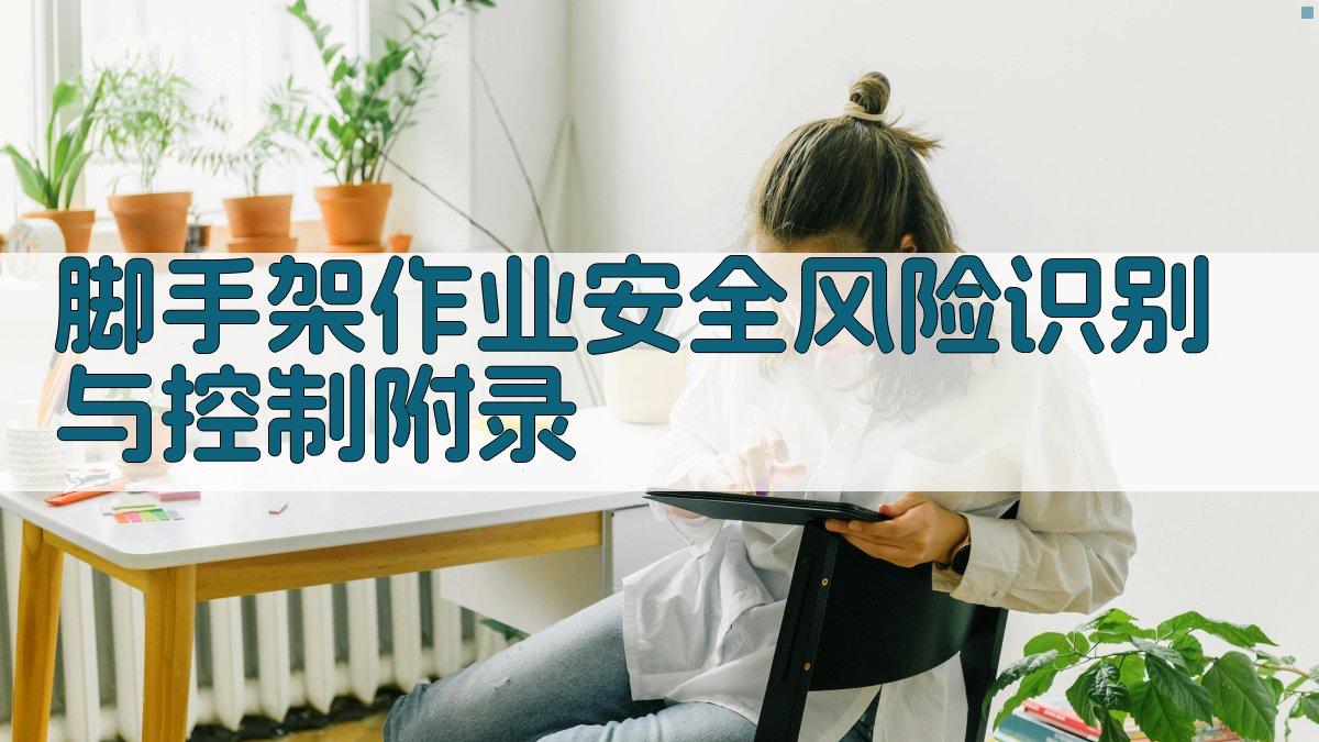 脚手架作业安全风险识别与控制 · 附录 图4