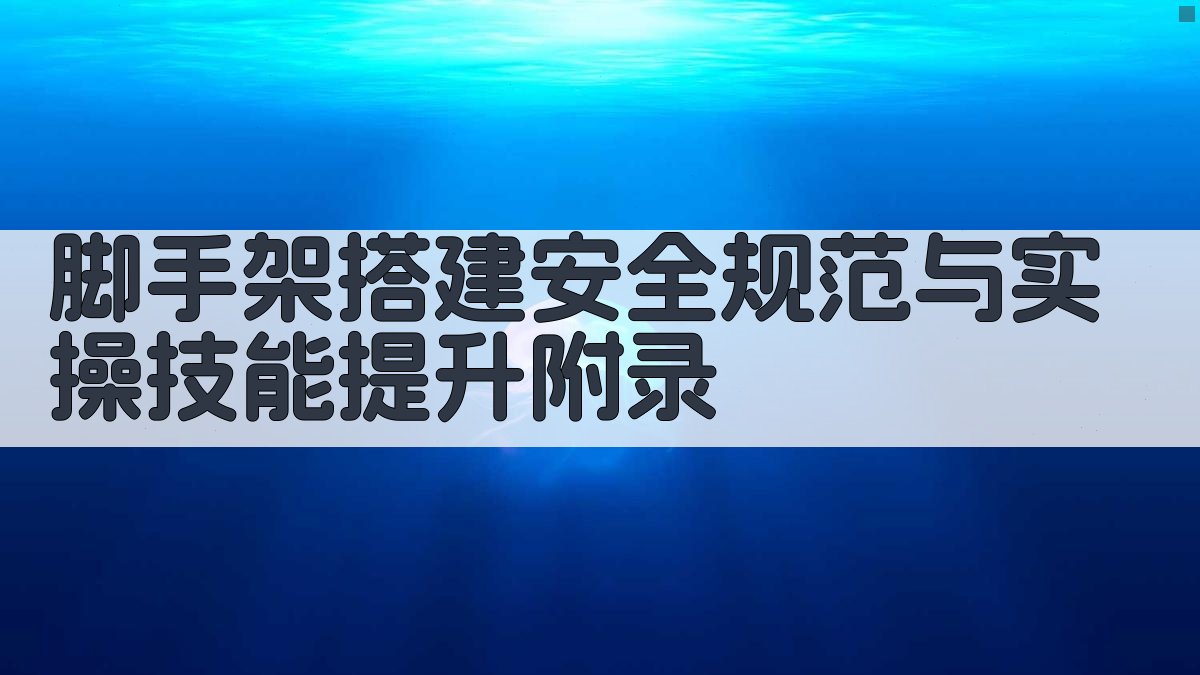 脚手架搭建安全规范与实操技能提升 · 附录 图4