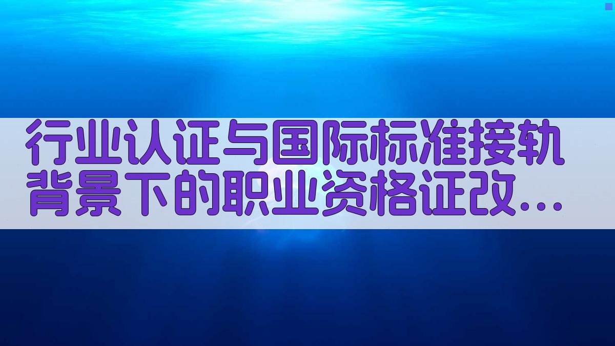 行业认证与国际标准接轨背景下的职业资格证改革趋势 · 附录 图2
