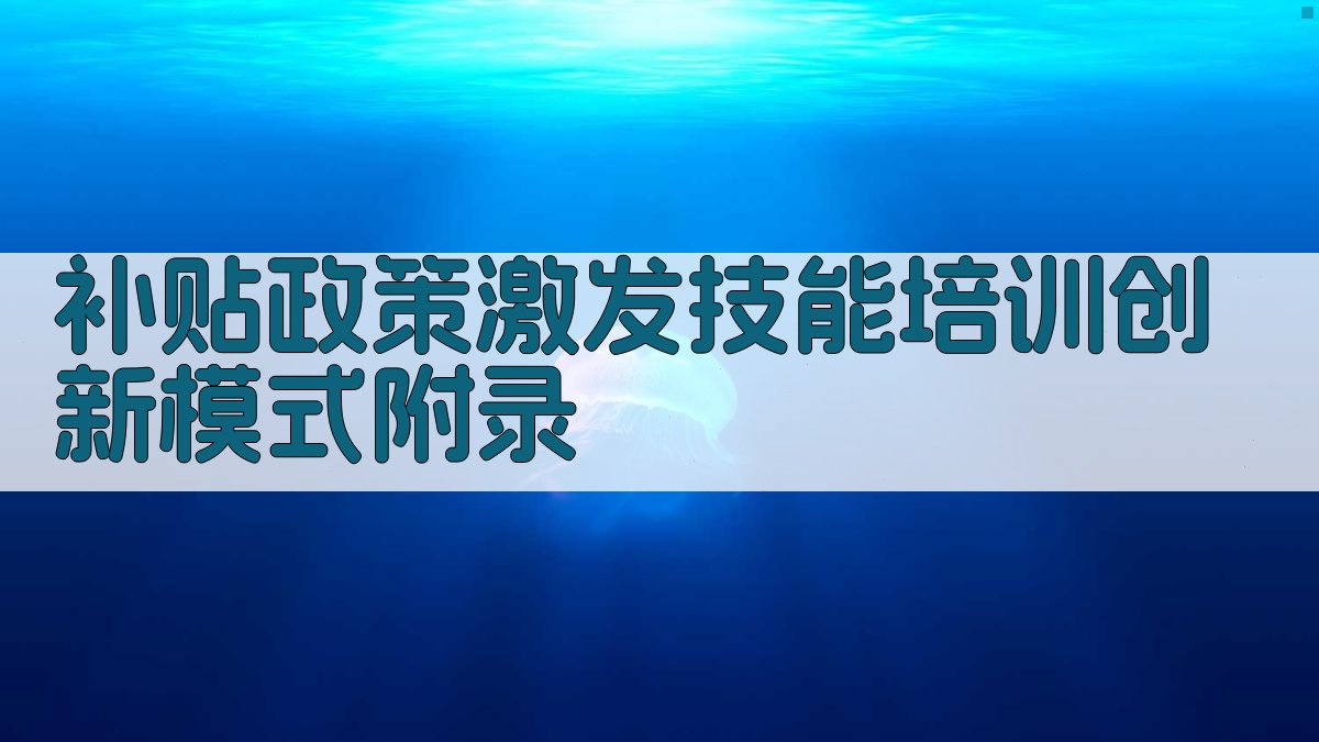 补贴政策激发技能培训创新模式 · 附录 图4