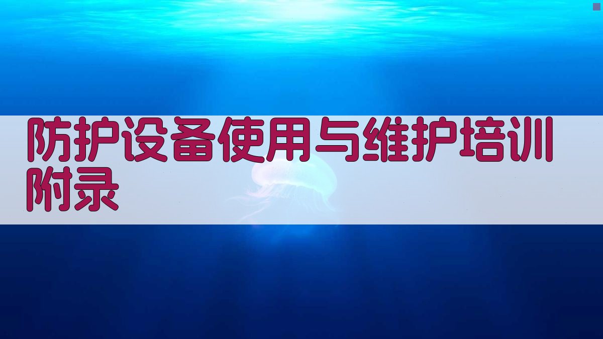 防护设备使用与维护培训 · 附录 图5