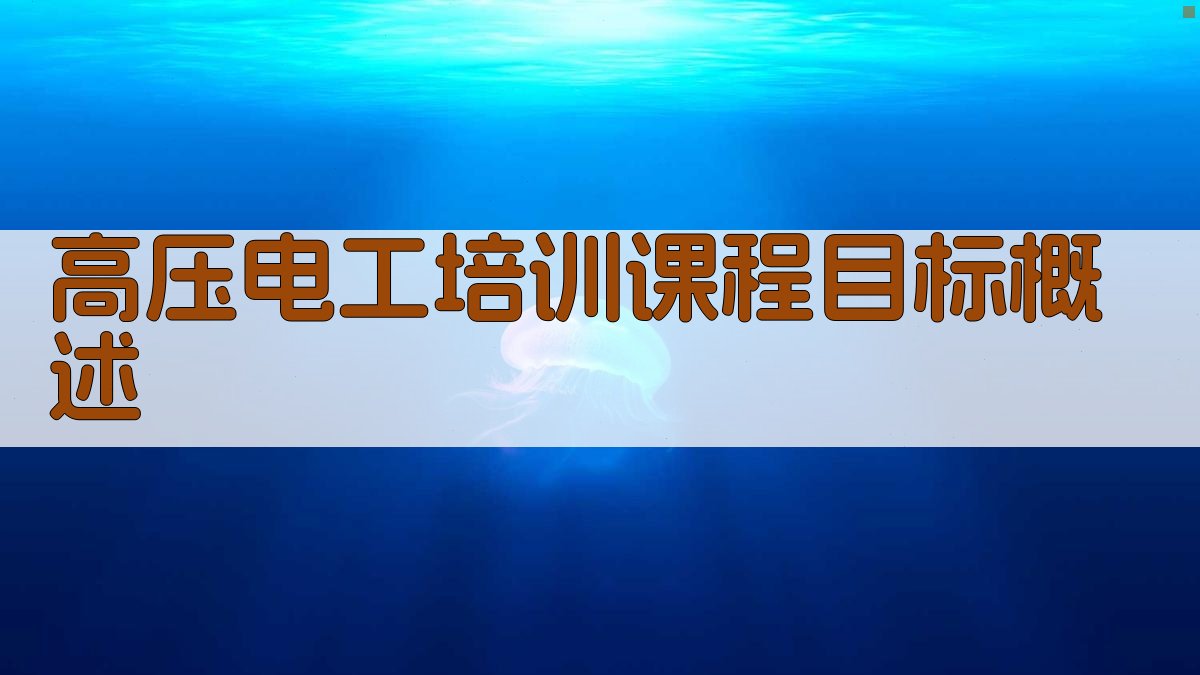 高压电工培训课程目标制定与实施