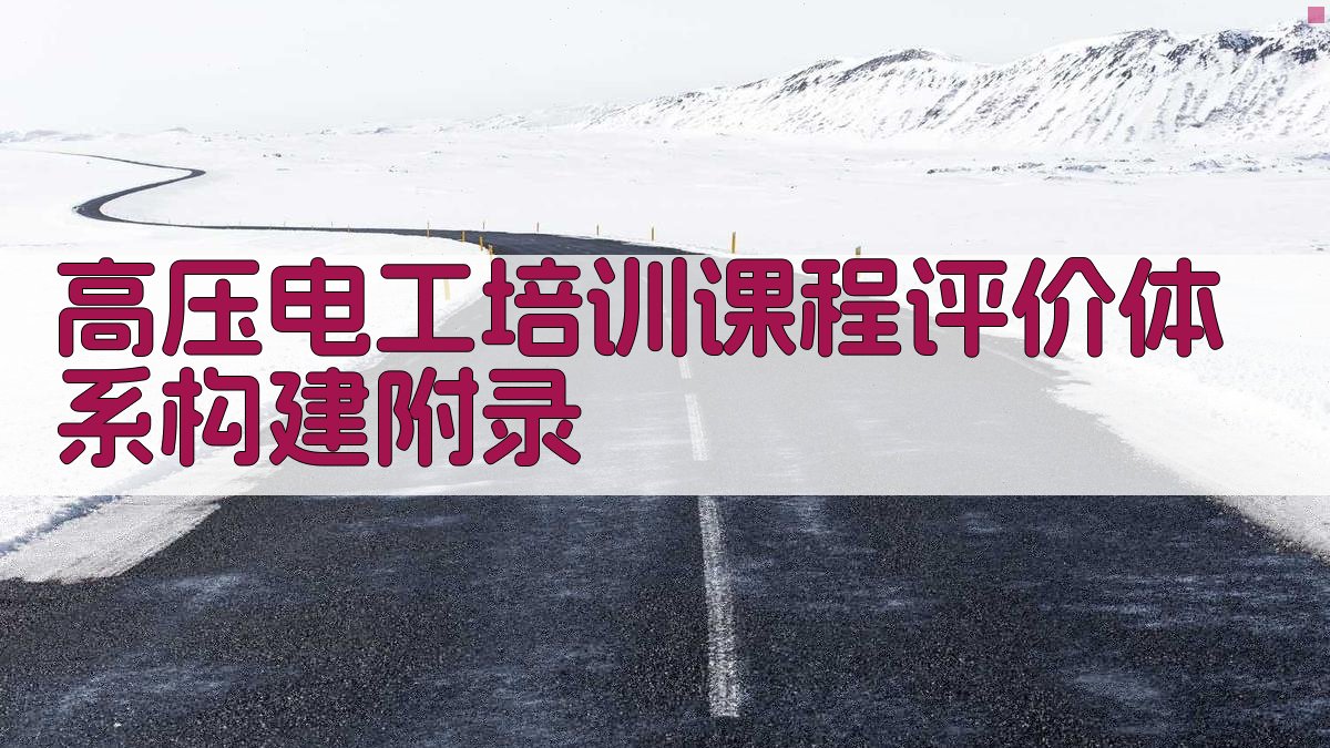 高压电工培训课程评价体系构建 · 附录 图2