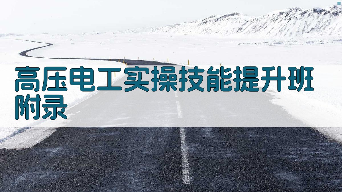 高压电工实操技能提升班 · 附录 图3