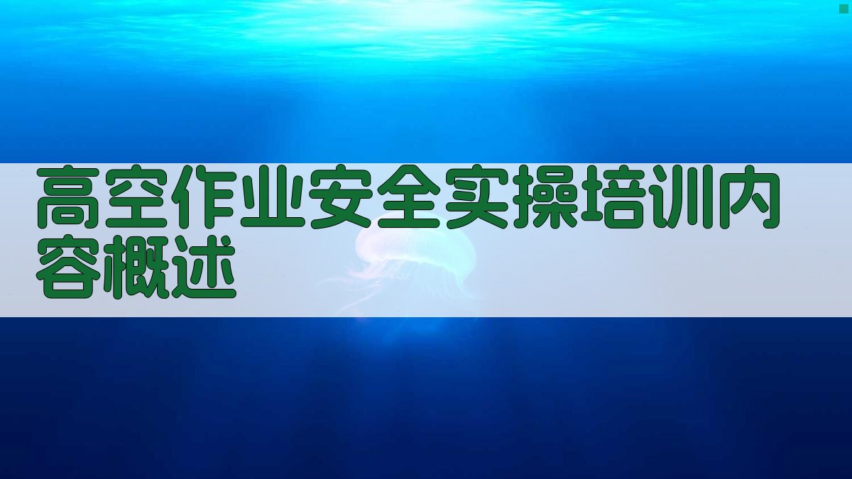 高空作业安全实操培训心得体会