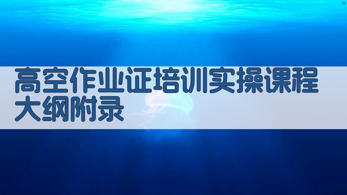 高空作业证培训实操课程大纲 · 附录 图3